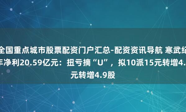 全国重点城市股票配资门户汇总-配资资讯导航 寒武纪前年净利20.59亿元：扭亏摘“U”，拟10派15元转增4.9股